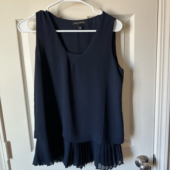 Navy Ruffle Blouse - Picture 1 of 2